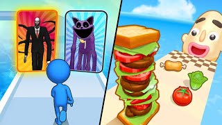 Sandwich Runner  Monster Draft  All Level Gameplay AndroidiOS  New APK Update [upl. by Linis556]