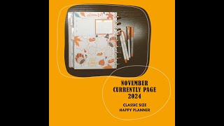 November 2024 Currently Page  Classic Size Happy Planner [upl. by Aneela]