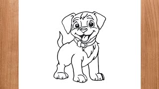 How to Draw a Dog Puppy step by step Drawing Tutorial [upl. by Lemrej]