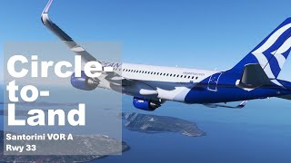 Flight Simulator 2020  Circle to Land in Santorini LGSR Airbus A320 [upl. by Gord]