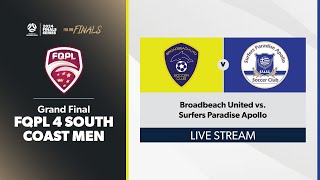 FQPL 4 South Coast Men Grand Final  Broadbeach United vs Surfers Paradise Apollo [upl. by Aidan]