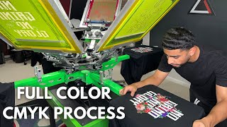 Screen Printing CMYK Process on Black TShirts [upl. by Etienne610]