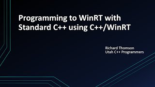 Programming to WinRT with Standard C using CWinRT [upl. by Annuahsal]