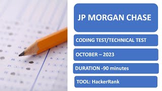 JP Morgan Java Coding test Technical Test  2023 jpmc jpmorganchase java [upl. by Ttnerb]