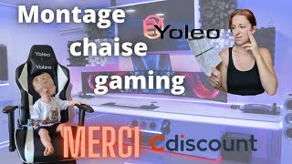 Montage Chaise Gaming  Partenariat cdiscount  YOLEO [upl. by Atwekk]