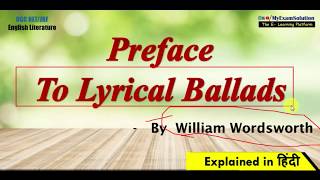 Preface to the Lyrical Ballads in Hindi  UGC NET  English Literature [upl. by Sorce]