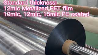 Factory price Silver PE Coated Aluminum Metallized PET Film [upl. by Trey]