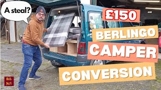 Berlingo Microcamper conversion for £150 Did I get a bargain Boot jump time [upl. by Anahtor]