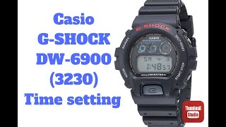 how to set the time casio gshock dw6900 tutorial watchservicebd [upl. by Ynnej]