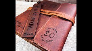 Custom Engraved Leather Journals [upl. by Shult]