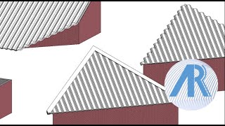 Corrugated metal sheet roof with angle at lower end Revit Tutorial [upl. by Aiynot]