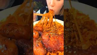 ASMR eating noodles and chicken leg piece 🍗🍜 shorts food eating asmr mukbang noodles chicken [upl. by Min191]