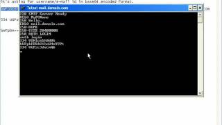 Sending mail using telnet and SMTP Authentication [upl. by Prasad]