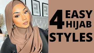 4 EASY HIJAB STYLES  TUTORIAL 2021 [upl. by Noivaz960]