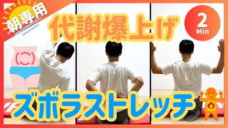 【朝2分】ズボラ用代謝爆上げストレッチ【30秒3種】 [upl. by Atteroc]