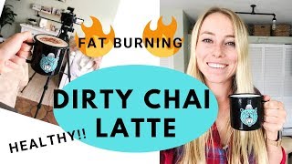 KETO DIRTY CHAI LATTE  Healthy Fat Burning Coffee Recipe [upl. by Hatty367]