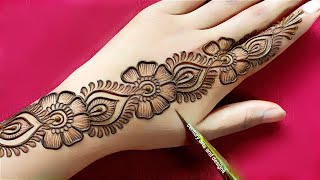 New easy stylish back hand mehndi design  simple mehndi design  mehndi design  mehandi  Mehndi [upl. by Ronna140]