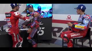 MotoGP Emilia Romagna 2024 Jorge Martin vs Bastianini Post podio  Pa ti  Me cago en su p m [upl. by Nivert]