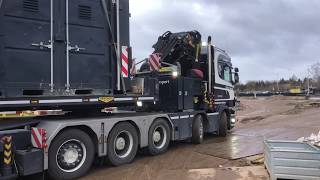 Arjen Kandt Speciaal Transport  Scania R560 V8 SOUND  Maneuvering on the construction site [upl. by Town]