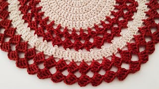 How to Crochet Round Placemat  Easy Crochet Knitting Placemats for Beginners  Crochet Placemat [upl. by Yelrebmyk]