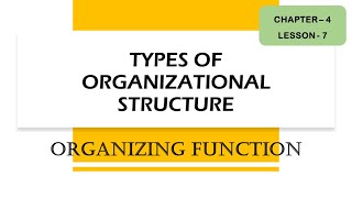 Types of Organisation Structure  Functions of Management [upl. by Zerk520]