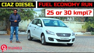 Maruti Ciaz 13 diesel fuel economy run  sedan with best mileage in India [upl. by Just]