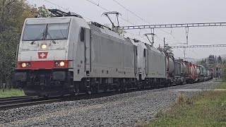 Güterzüge Durchfahrt Bahnhof Hornussen eisenbahn train trainspotting zug fy sbb güterzug [upl. by Sella]