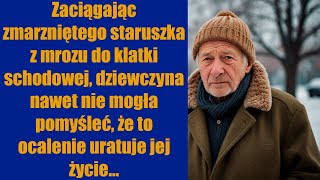 Zaciągając zmarzniętego staruszka z mrozu do klatki schodowej dziewczyna nawet nie mogła [upl. by Care]