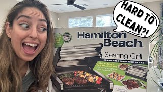 Hamilton Beach Electric Indoor Searing Grill with Viewing Window Review [upl. by Ttirrem]