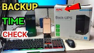 APC 600 VA 360 Whatts UPS Backup Time Test  APC UPS Backup Time Check My Computer [upl. by Bergwall]