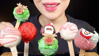 ASMR Christmas Cake Pops  Merry Christmas  Eating Sounds Mukbang [upl. by Dannye]