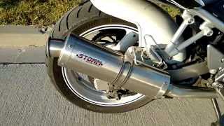 Storm Oval exhaust by Mivv no dbkiller on Suzuki Bandit 600 [upl. by Aremaj]