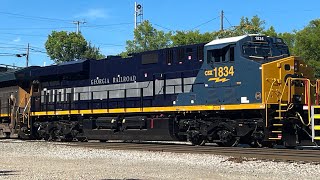 CSX 1834 and three RJ Corman tunnel motors in Radnor [upl. by Hersch321]