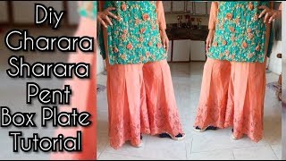 Box Plate Sharara Cutting amp Stitching Easy Tutorial  box pleated palazzo pants [upl. by Adnert935]