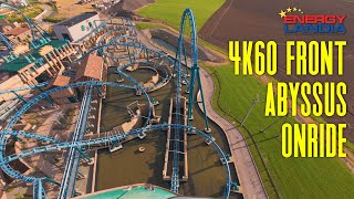 Abyssus 4K60 Front Row POW  Energylandia  Polands INTENSE VEKOMA multilaunch rollercoaster onride [upl. by Nauqat]