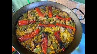 PAELLA DE CARNE CON VERDURAS TIPICA DEL INTERIOR DE ALICANTE [upl. by Thia]