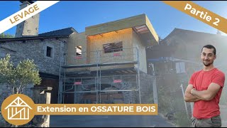 Extension en OSSATURE BOIS  Partie 2  Levage de la structure [upl. by Aubarta]