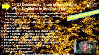 B2 C1C2 deutsche Lit WS u Strukturen 14 Uhland Frühlingslied [upl. by Ojeitak105]