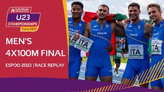 Gold by 0003 🤯 Italy 🇮🇹 pips France 🇫🇷 in 4x100m thriller  Espoo 2023 [upl. by Laure53]