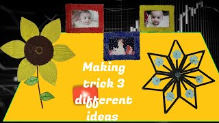 3 unique wall hanging and photo frame making at home with rice and cardboard 👍🌹♥️ [upl. by Lathrop106]