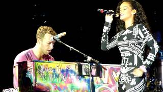 Rihanna ft Coldplay Live acoustic Umbrella  Paris Stade de France [upl. by Yenobe]