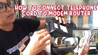 HOW TO CONNECT TELEPHONE CORD TO MODEM ROUTER  nhananambid [upl. by Ibed]