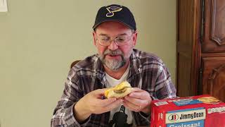 Jimmy Dean Croissant Sausage Egg Cheese Sandwich Food Review jimmydean breakfast foodreview [upl. by Htiaf]