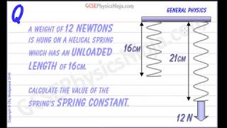 Hookes Law Physics Problems  Spring Constant Calculation [upl. by Harelda558]