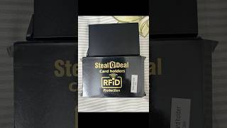 StealODeal RFID aluminium Card holder unboxing cardholder rfidtechnology wallet compact [upl. by Shipley662]