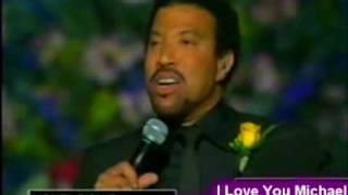 Lionel Richie Live At Michael Jackson Memorial Full Video [upl. by Neu]