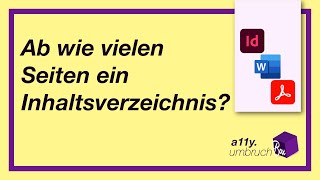 Ab wie vielen Seiten soll das Dokument ein Inhaltsverzeichnis haben [upl. by Acenes404]