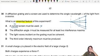 MJ20 P11 Q30 Diffraction Grating Experiment Essential Feature  CIE A Level 9702 Physics [upl. by Akinot]