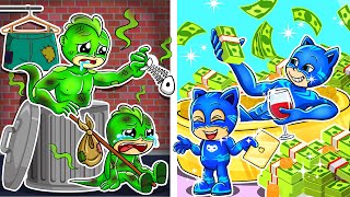 POOR GEKKO Friend vs RICH CATBOY Friend  Catboys Life Story  PJ Masks [upl. by Domash]