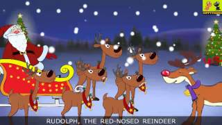 Rudolph The RedNosed Reindeer  Christmas Songs With Lyrics For Kids By ZippyToons [upl. by Wein]